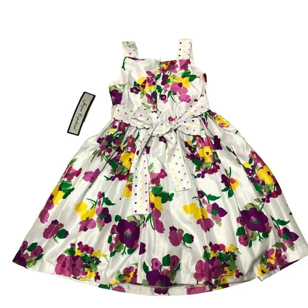 $68‎ JAYNE COPELAND GIRLS FLORAL DRESS SIZE 4 NEW WITH TAG